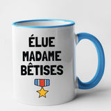 Mug Élue madame bêtises Bleu