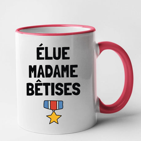 Mug Élue madame bêtises Rouge