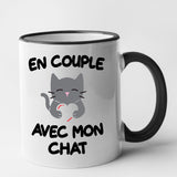 Mug En couple avec mon chat Noir