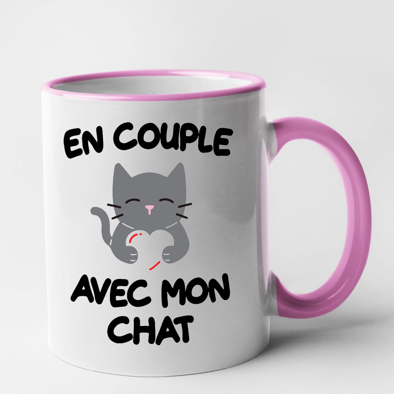 Mug En couple avec mon chat Rose