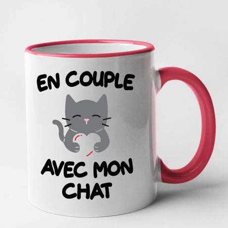 Mug En couple avec mon chat Rouge