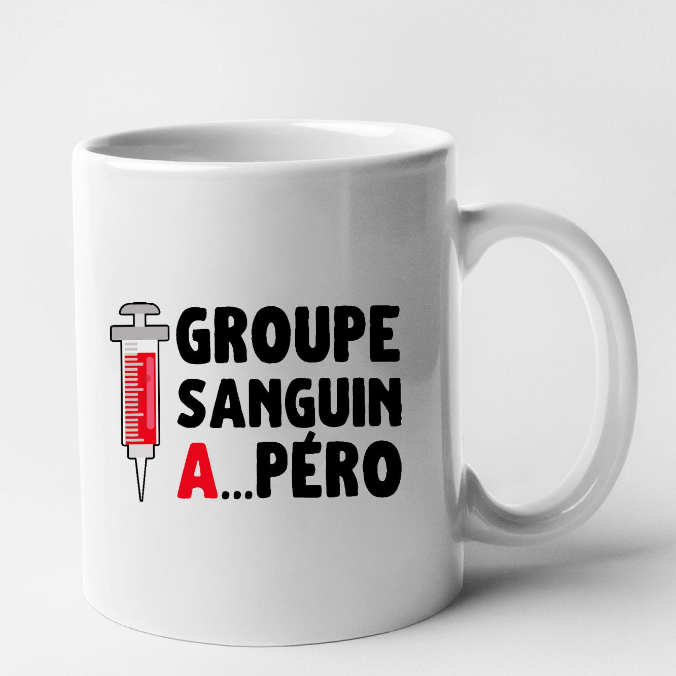 Mug Groupe sanguin Apéro Blanc