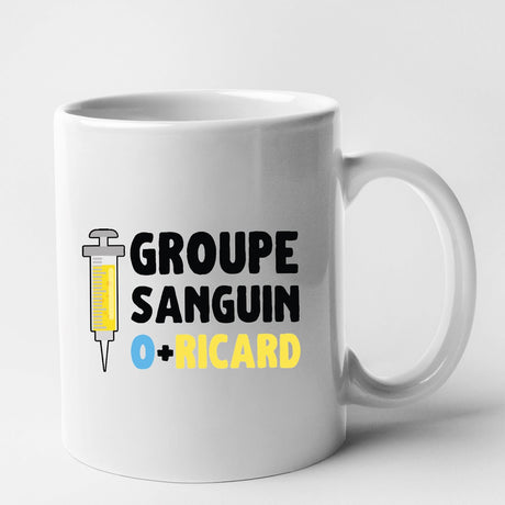 Mug Groupe sanguin O + Ricard Blanc