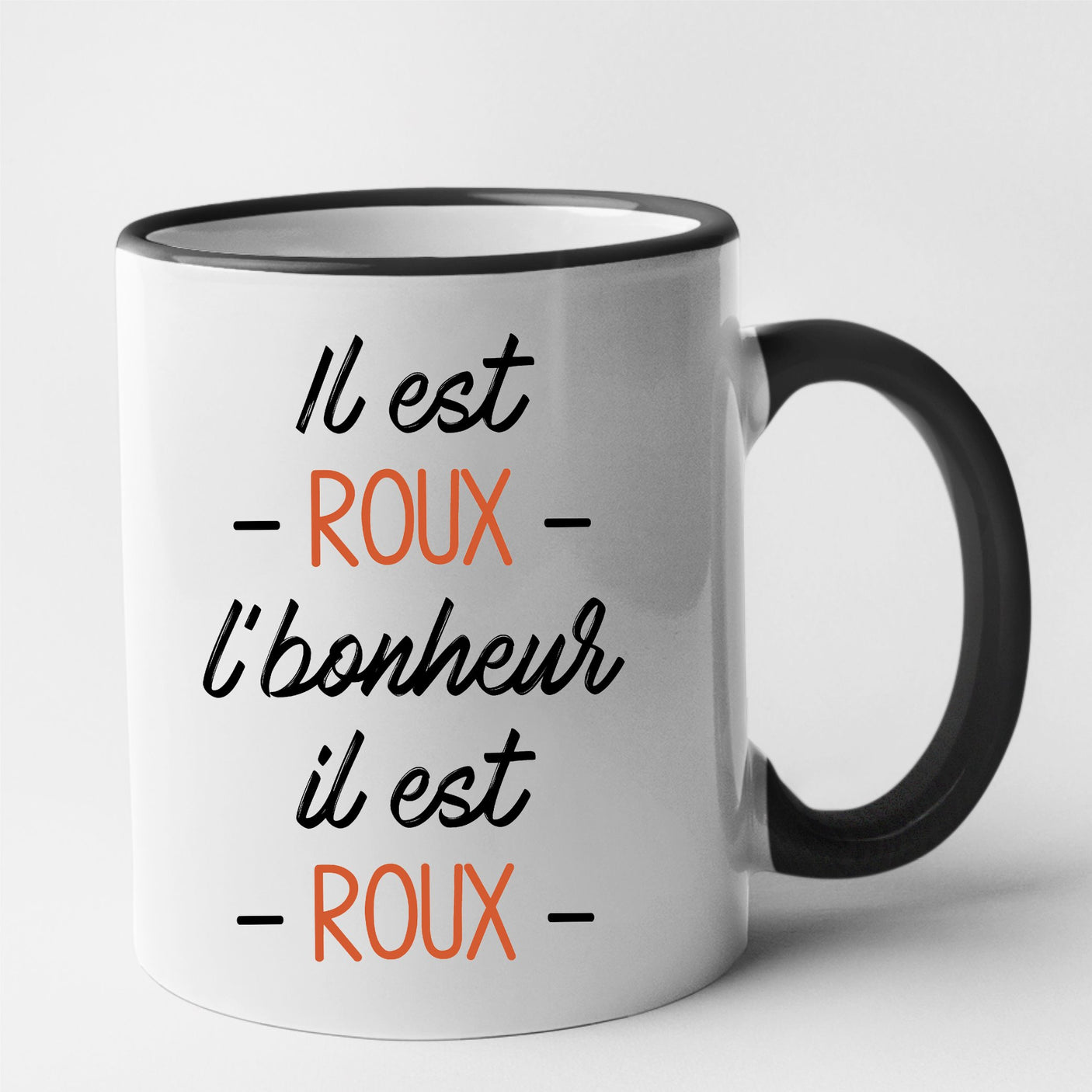 Mug Il est roux l'bonheur Noir