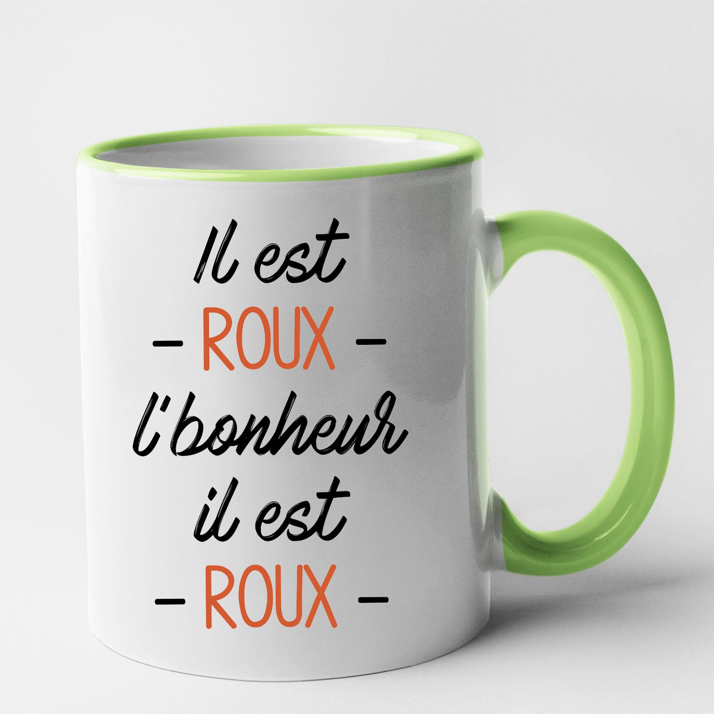 Mug Il est roux l'bonheur Vert