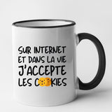 Mug J'accepte les cookies Noir