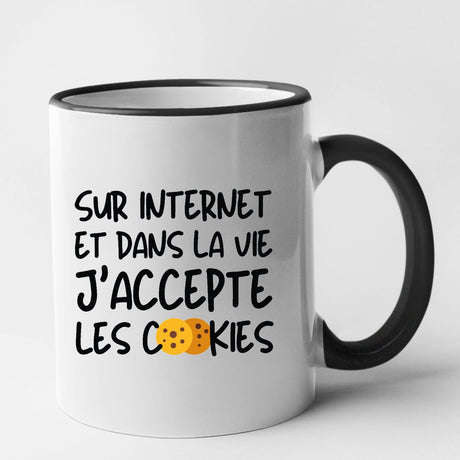 Mug J'accepte les cookies Noir