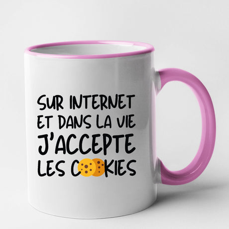 Mug J'accepte les cookies Rose