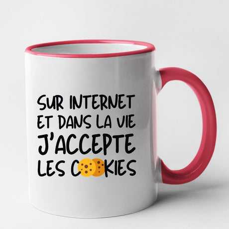 Mug J'accepte les cookies Rouge