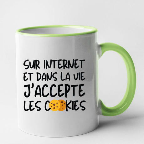 Mug J'accepte les cookies Vert