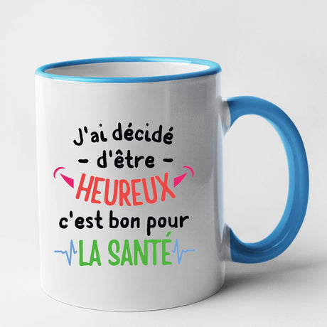 Mug J'ai décidé d'être heureux Bleu