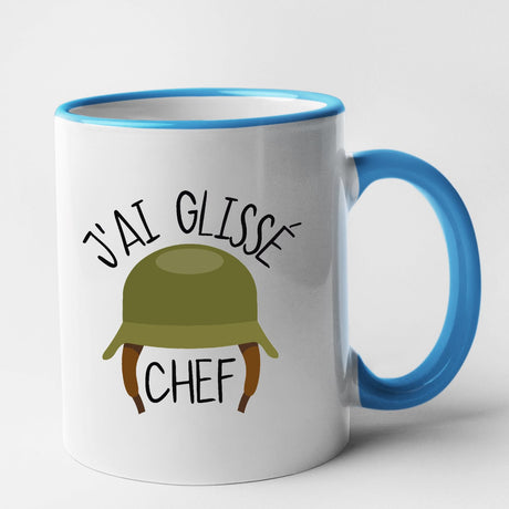 Mug J'ai glissé chef Bleu