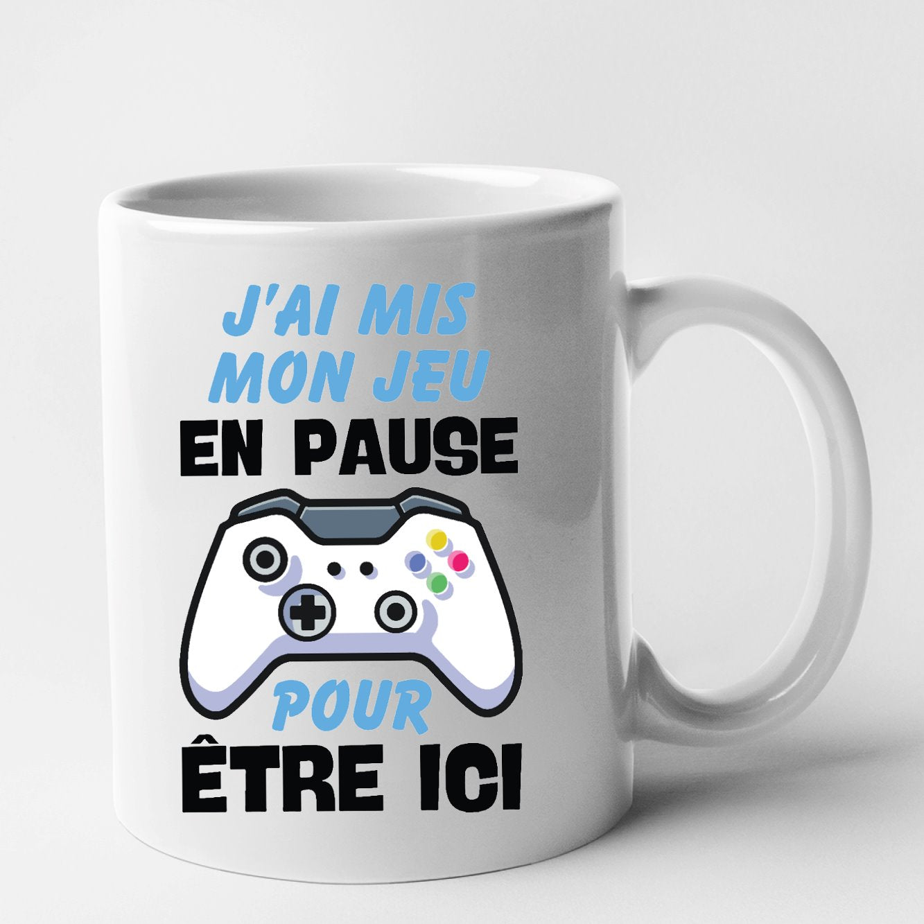 Mug J'ai mis mon jeu en pause pour être ici Blanc