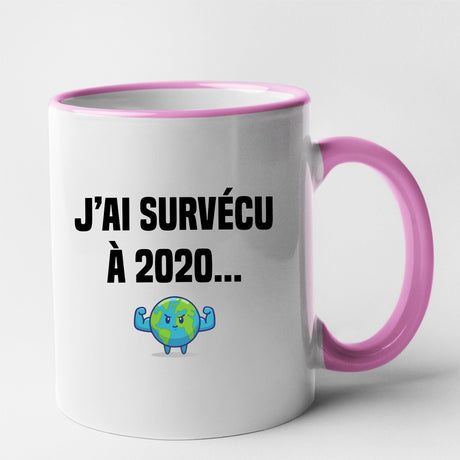 Mug J'ai survécu à 2020 Rose