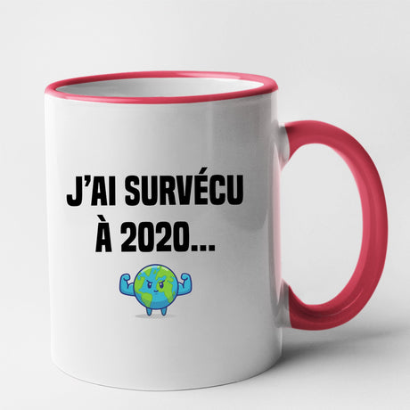 Mug J'ai survécu à 2020 Rouge