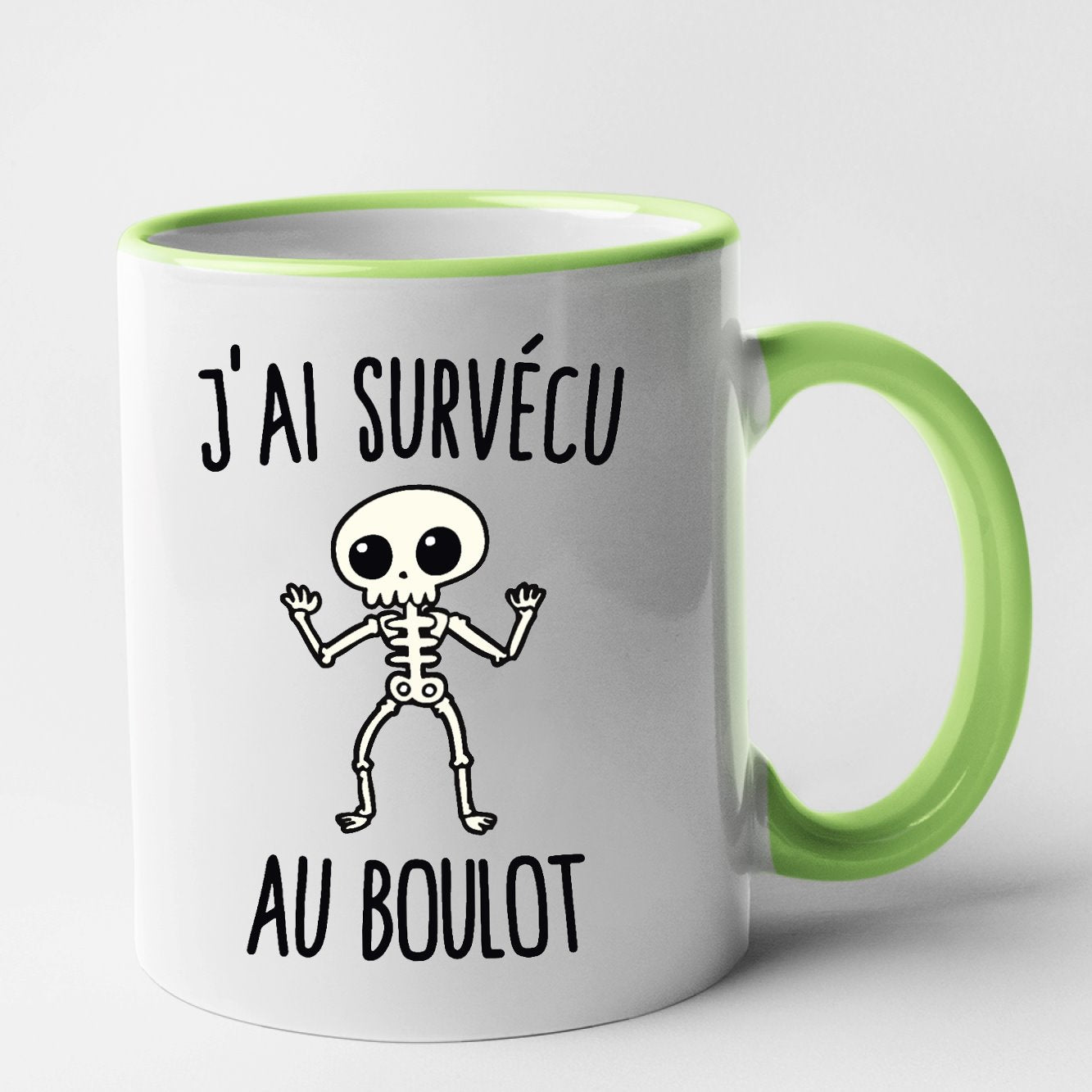 Mug J'ai survécu au boulot Vert