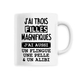 Mug J'ai trois filles magnifiques 