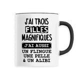 Mug J'ai trois filles magnifiques 