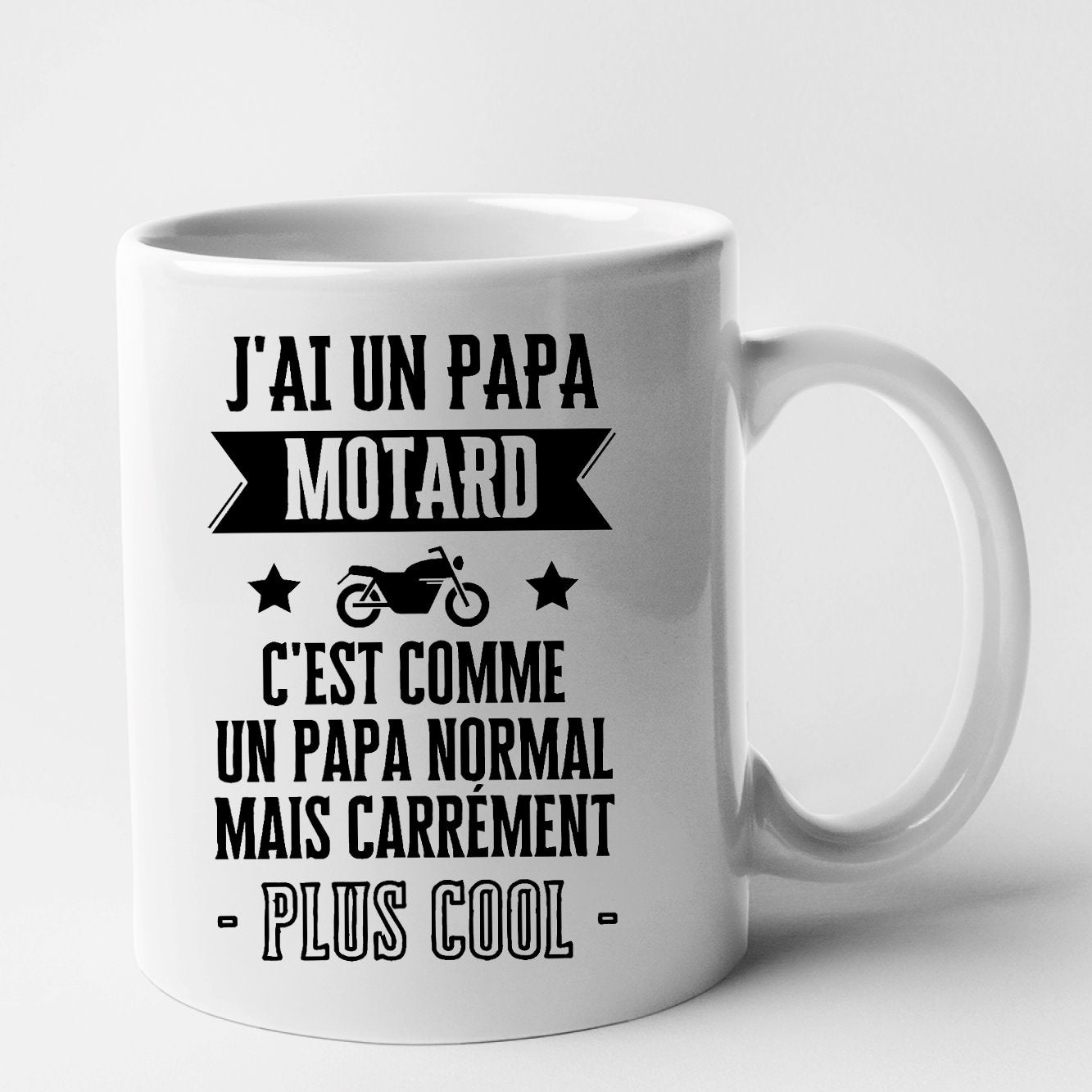 Mug J'ai un papa motard Blanc