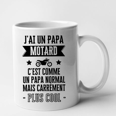 Mug J'ai un papa motard Blanc