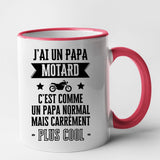 Mug J'ai un papa motard Rouge