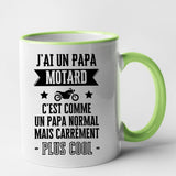 Mug J'ai un papa motard Vert