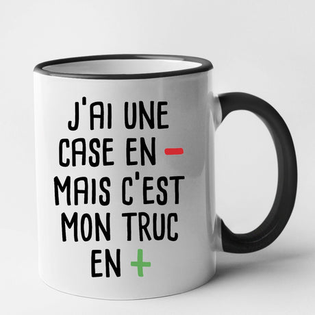 Mug J'ai une case en moins Noir