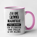 Mug J'ai une fille magnifique Rose