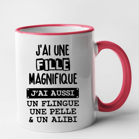 Mug J'ai une fille magnifique Rouge