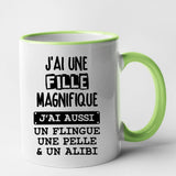 Mug J'ai une fille magnifique Vert