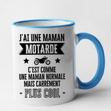 Mug J'ai une maman motarde Bleu