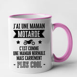 Mug J'ai une maman motarde Rose