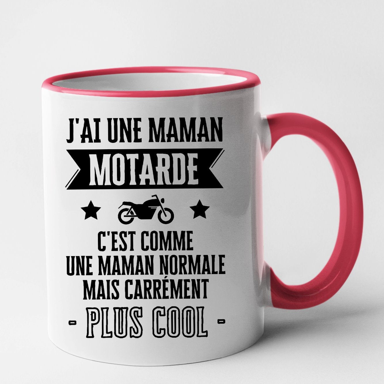 Mug J'ai une maman motarde Rouge