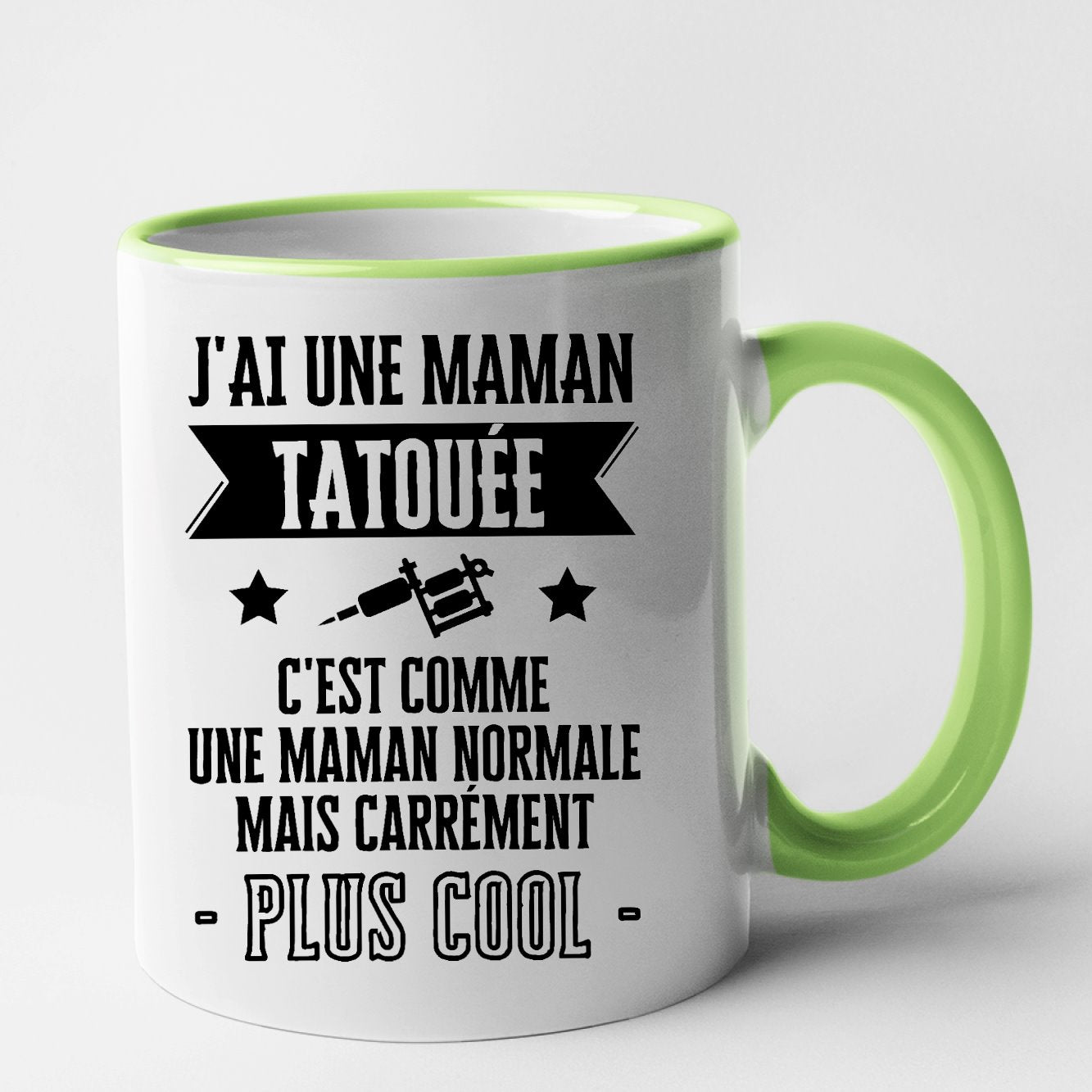 Mug J'ai une maman tatouée Vert