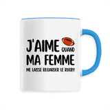 Mug J'aime quand ma femme me laisse regarder le rugby 