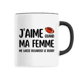 Mug J'aime quand ma femme me laisse regarder le rugby 