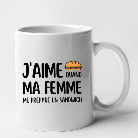 Mug J'aime quand ma femme me prépare un sandwich Blanc