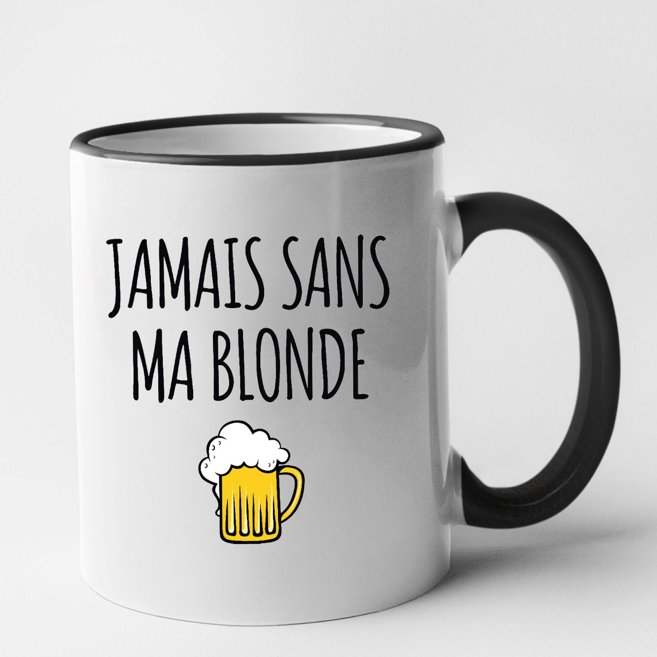 Mug Jamais sans ma blonde Noir