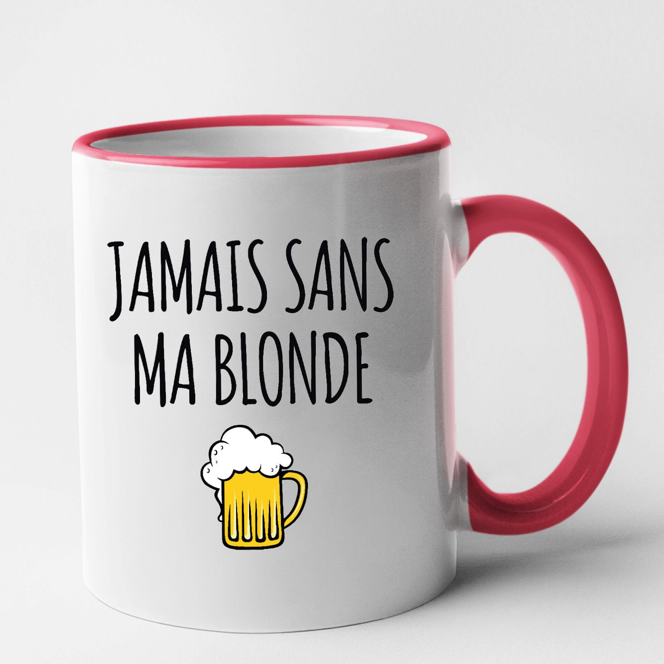 Mug Jamais sans ma blonde Rouge