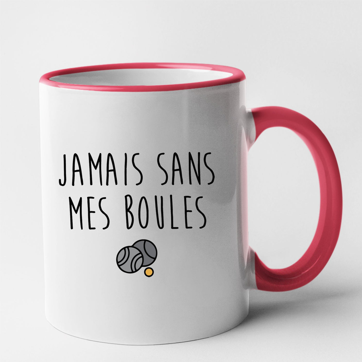 Mug Jamais sans mes boules Rouge