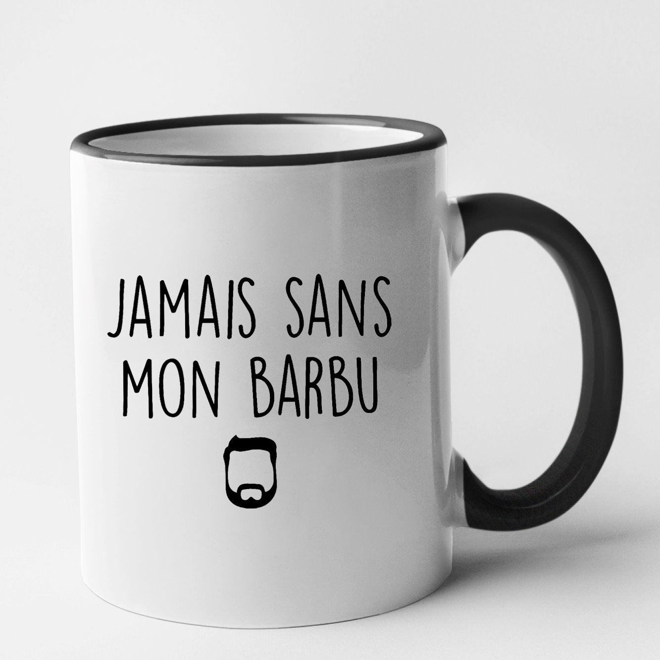 Mug Jamais sans mon barbu Noir