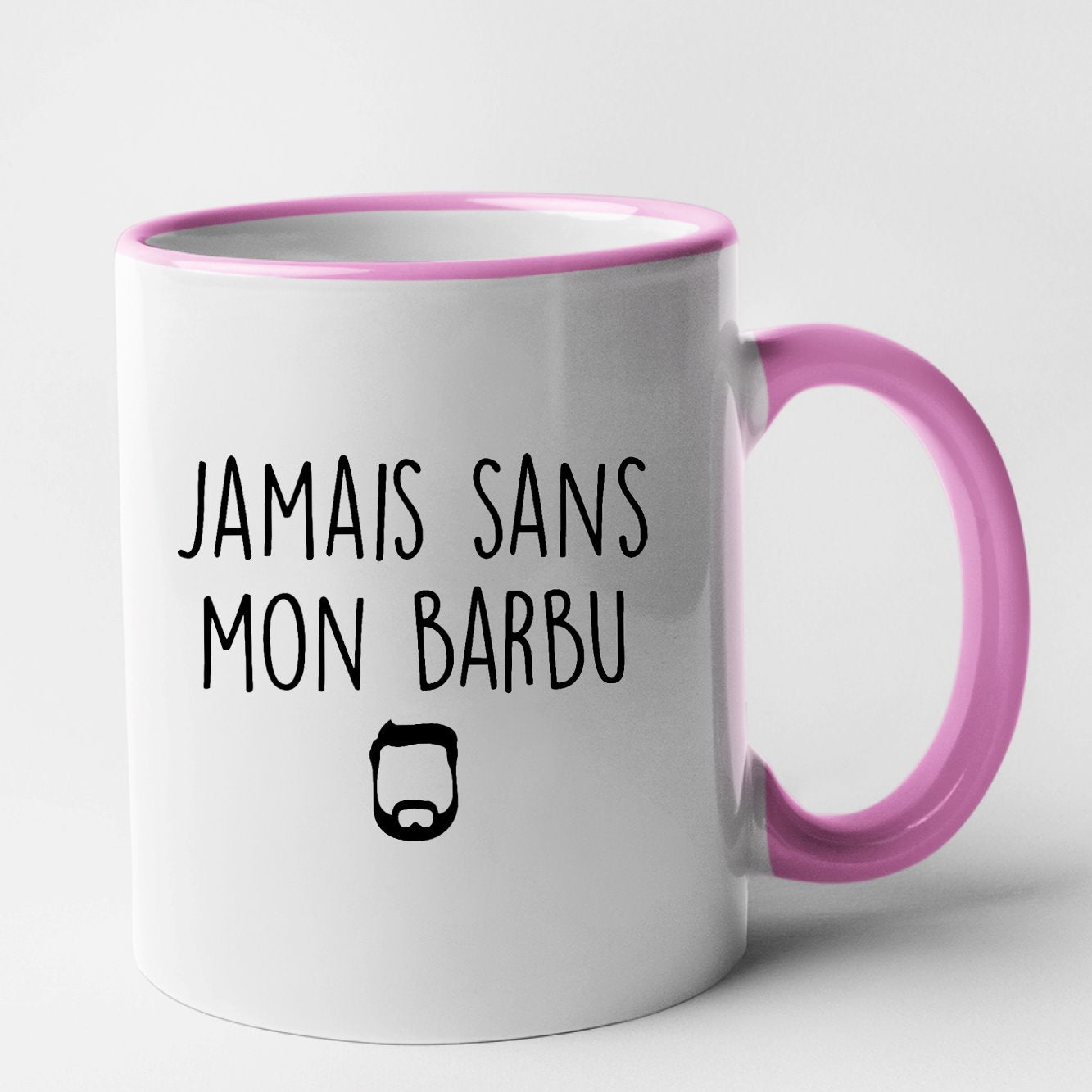 Mug Jamais sans mon barbu Rose