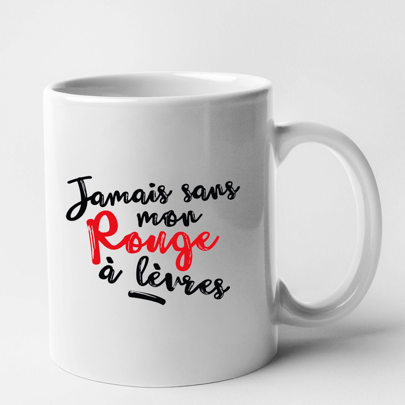 Mug Jamais sans mon rouge à lèvres Blanc