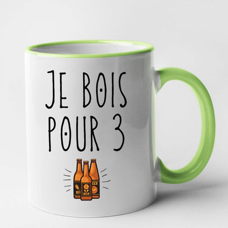 Mug Je bois pour 3 Vert