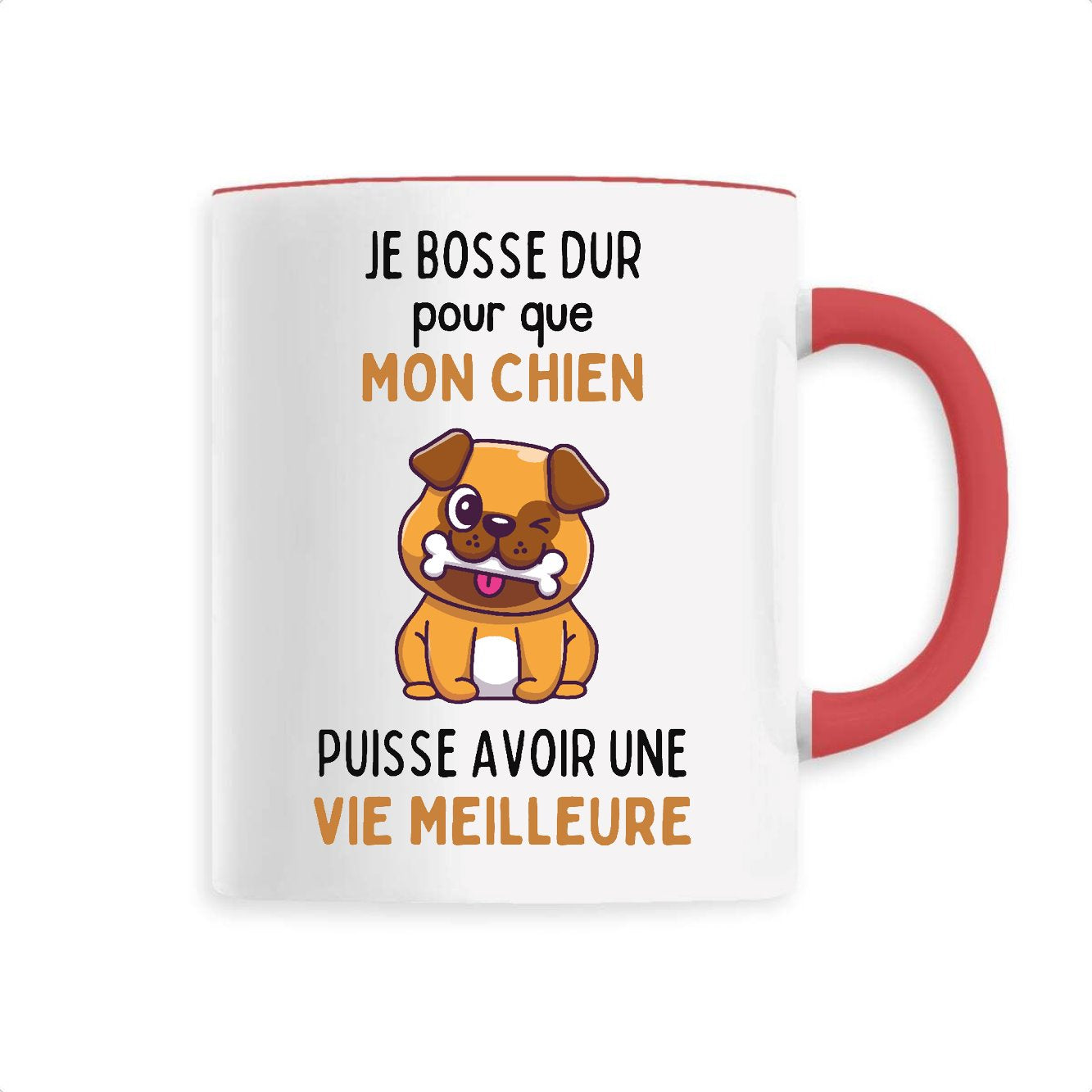 Mug Je bosse dur pour mon chien 