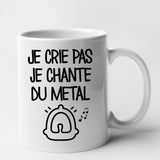 Mug Je crie pas je chante du métal Blanc