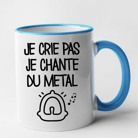 Mug Je crie pas je chante du métal Bleu