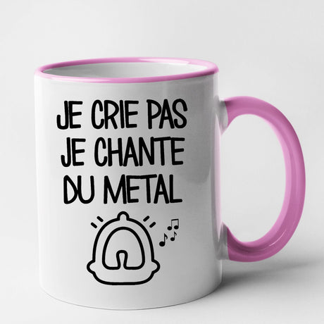 Mug Je crie pas je chante du métal Rose