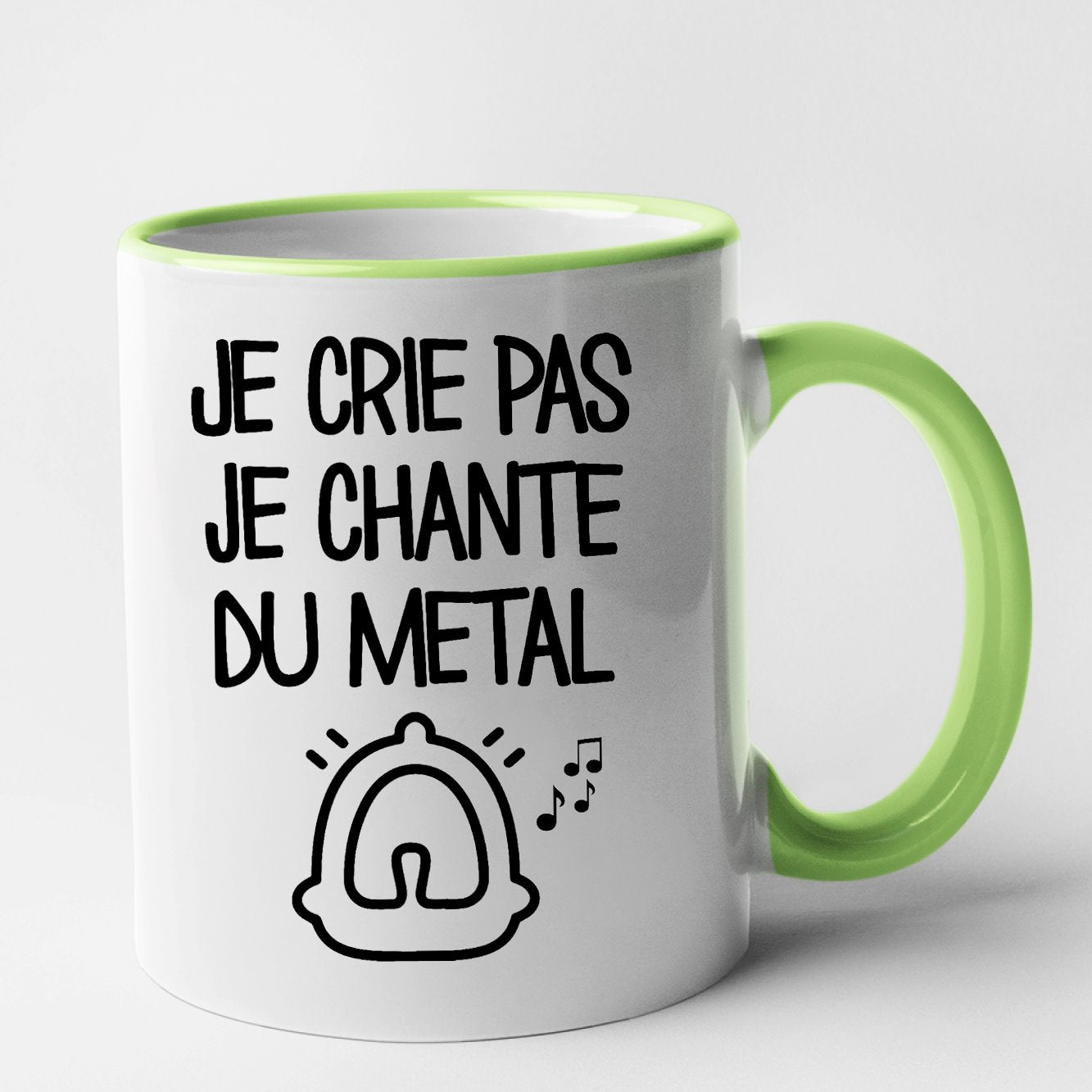 Mug Je crie pas je chante du métal Vert