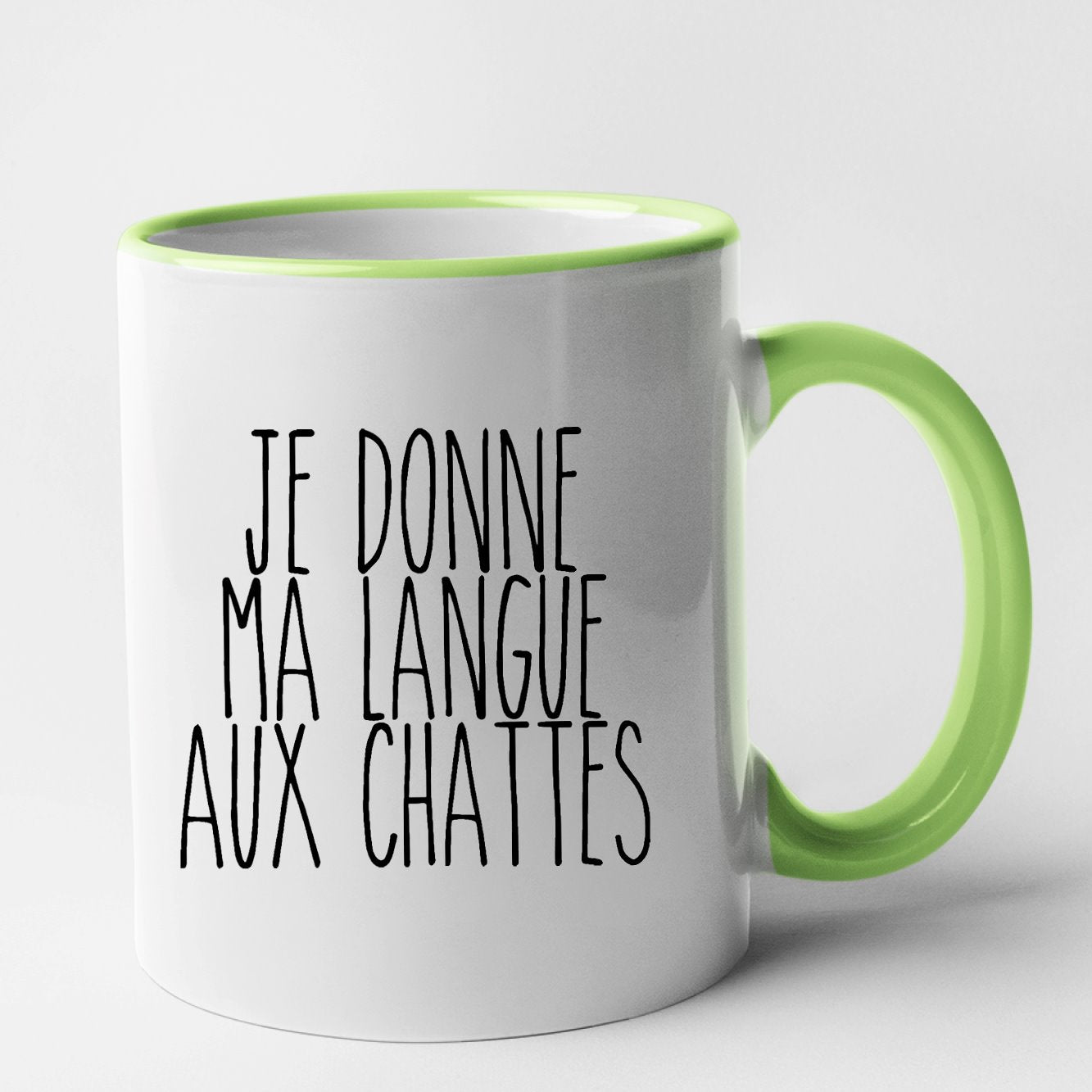 Mug Je donne ma langue aux chattes Vert